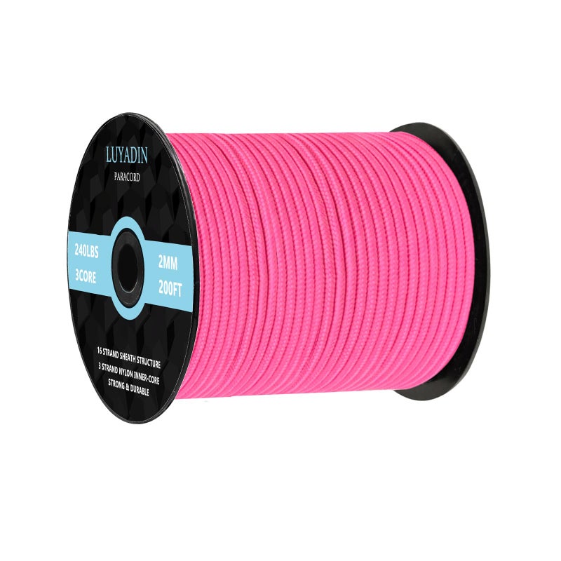 LUYADIN Paracord 240lb - Diameter 2mm Micro Utility Cord -3 Strand Parachute Spool Cord - 100ft 200ft,Paracord for Camping,Hiking,Fishing,Outdoor and DIY - Image 1